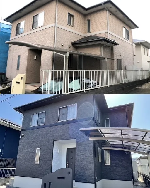 チャコールカラーがお洒落な外壁